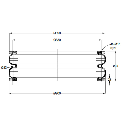 رزوه های نصب فنرهای هوای صنعتی Firestone W01-M58-6970 40-M10 برای تجهیزات نوسانی