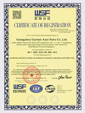 چین Guangzhou Guomat Air Spring Co., Ltd. گواهینامه ها